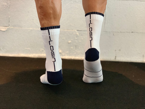 Weiße/Navy Socken                                